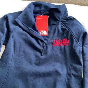 NWT Pepsi North Face quarter zip navy blue